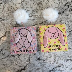 Jellycat Books If I Were A Rabbit & Bunny Board Books With Plush Tail